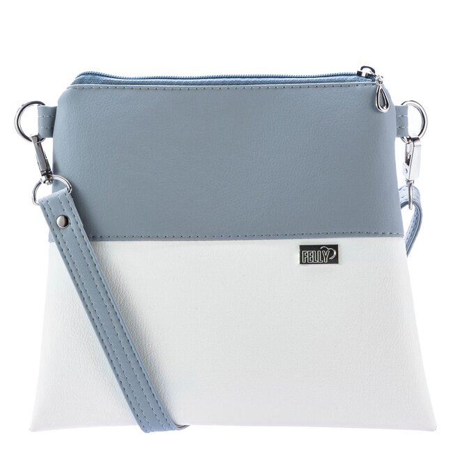 Malá crossbody  kabelka MANON - holubí šedá + bílá Bílá, Small