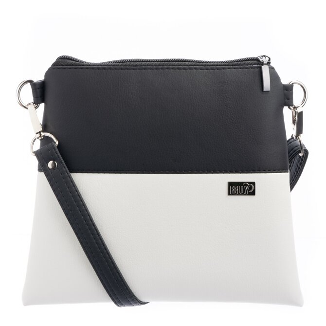 Malá crossbody  kabelka MANON - černá + bílá Bílá, Small