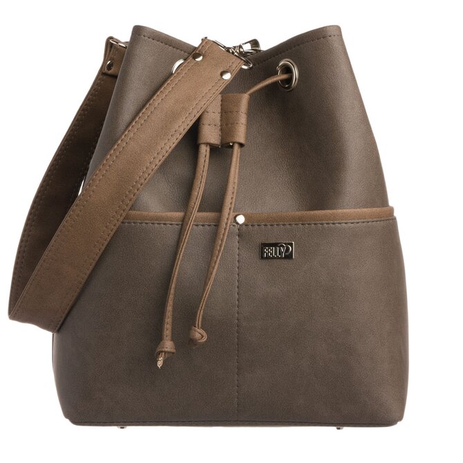 Střední kabelka typu váček  FLAVIA tmavě hnědá Hnědá, Medium