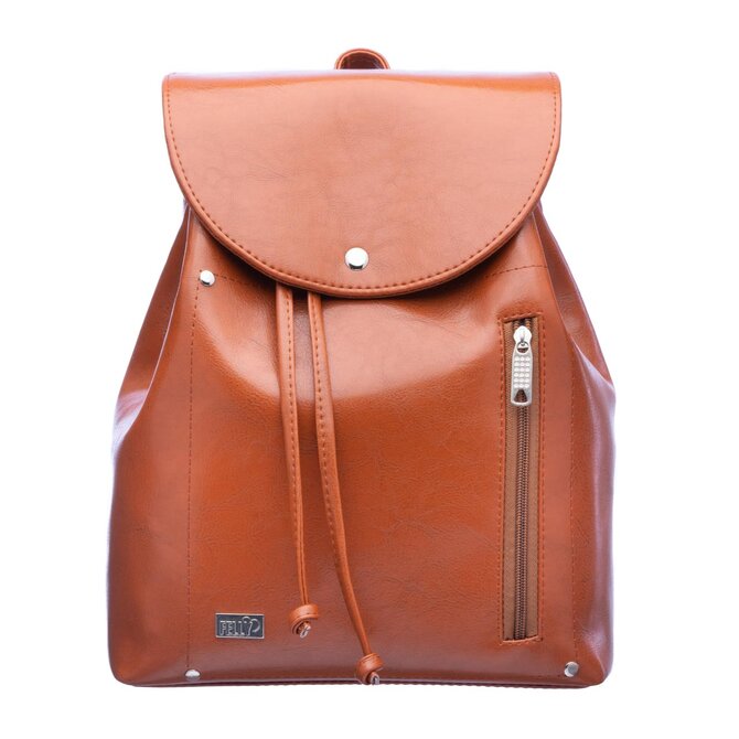 Volnočasový batoh DAG lesklá koňaková Hnědá, Medium