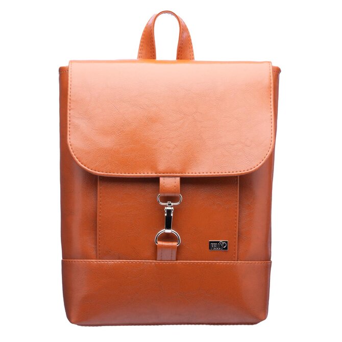 Městský Batoh KIM lesklá koňaková Hnědá, Medium