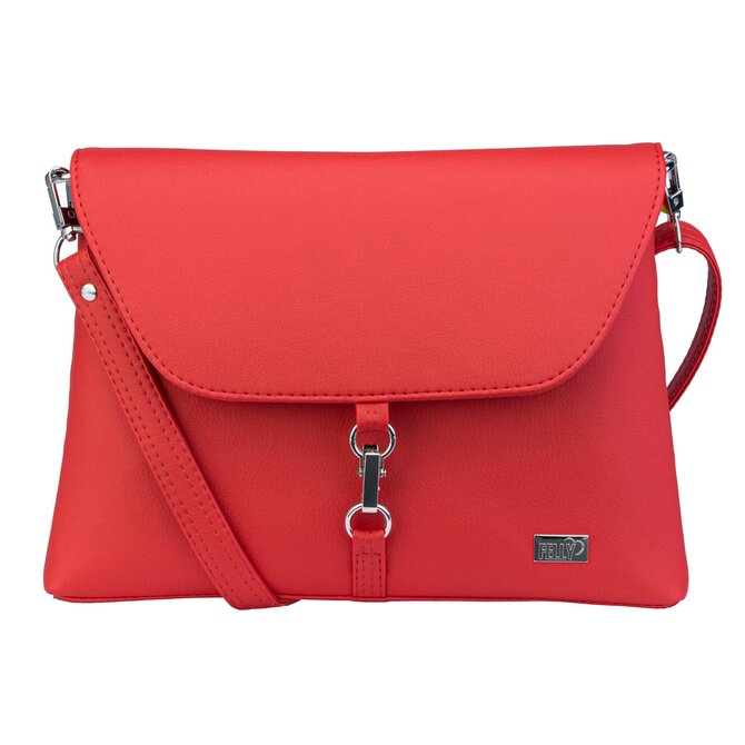 Malá, klopová, crossbody kabelka LENA červená Červená, Small
