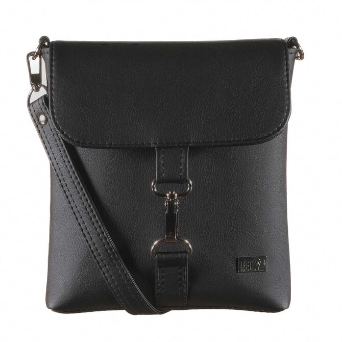 Malá klopová  sportovní  kabelka ELA černá matná Černá, Small