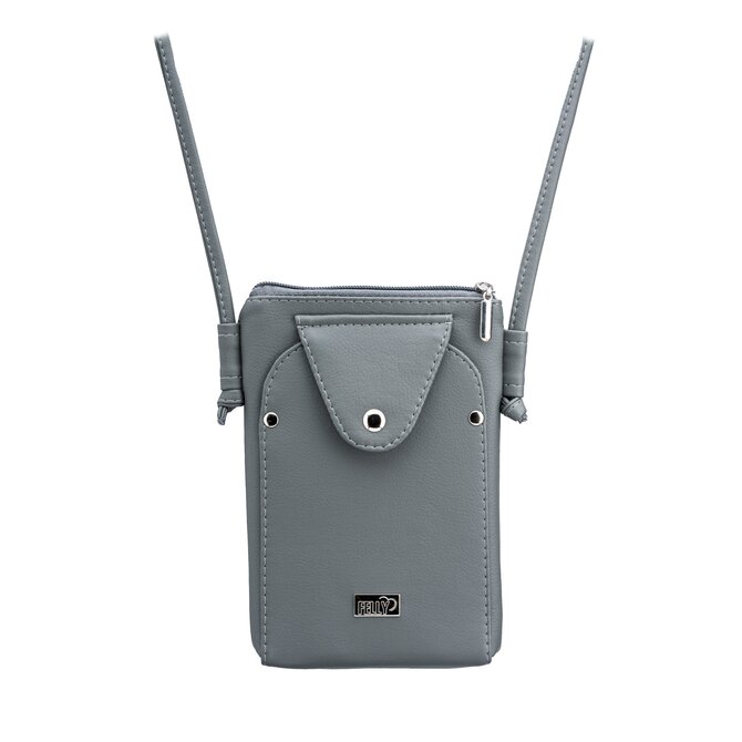 Kabelka na mobil MOLY tmavě šedá Šedá, Small