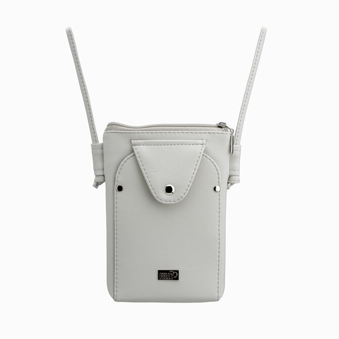 Kabelka na mobil MOLY světle šedá Šedá, Small