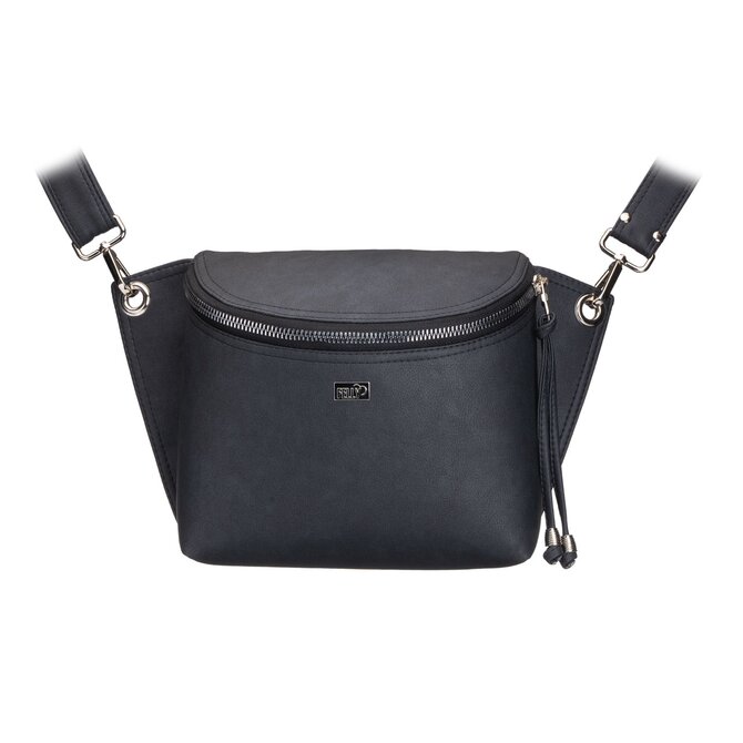 Crossbody ledvinka SALOME černá patina Černá, Medium