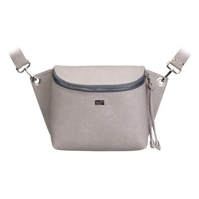 Crossbody ledvinka SALOME světle šedá Šedá, Medium