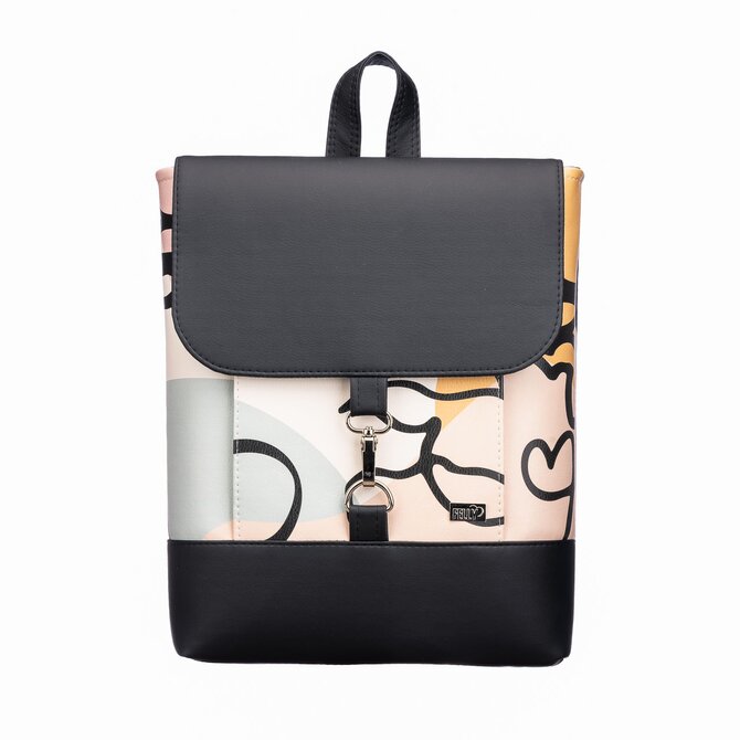 Městský Batoh KIM street motiv s černou Černá, Medium