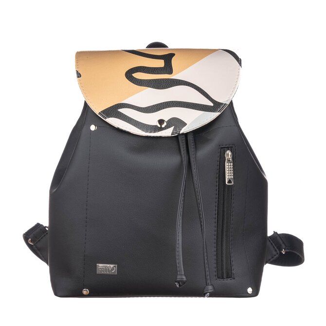 Volnočasový batoh DAG street motiv s černou Černá, Medium