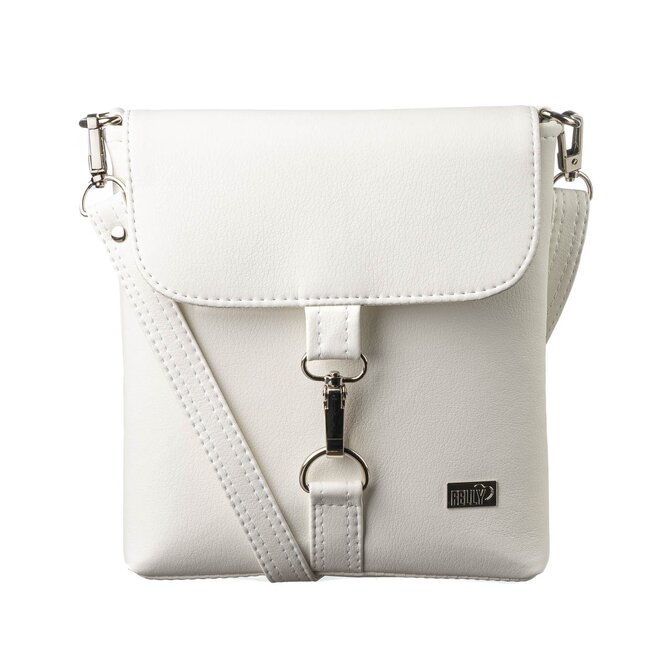 Malá klopová  sportovní  kabelka ELA bílá Bílá, Small