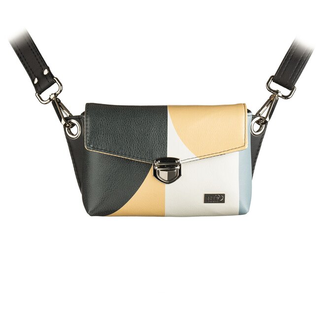 Mini kabelka EMBEE geo motiv s černou Černá, Small