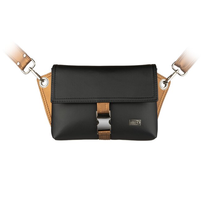 Crossbody kabelka/ledvinka ELVEE černá, hnědá metalíza Černá, Small