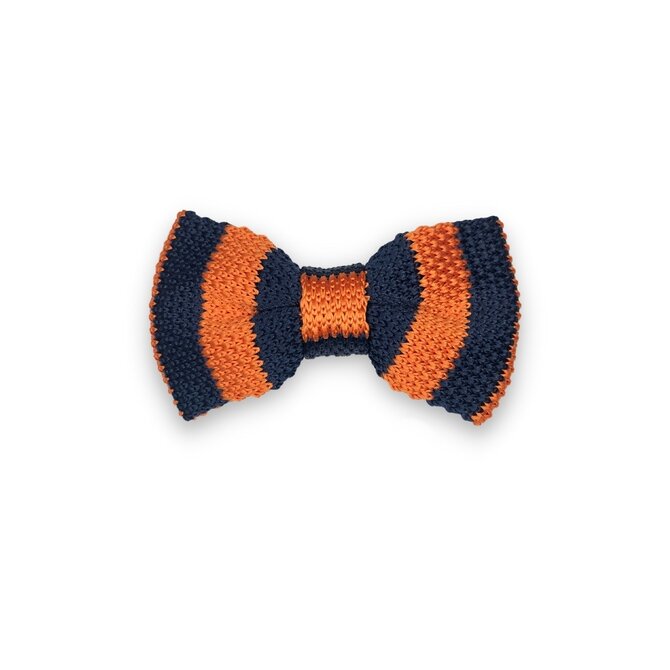 Dětský oranžovo-modrý pletený motýlek Modrá, Polyester
