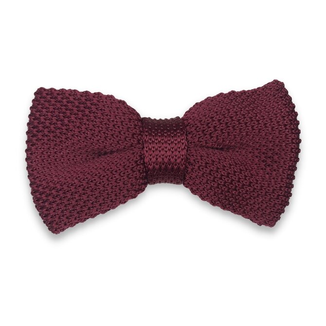 Pánský vínový pletený motýlek Červená, Polyester