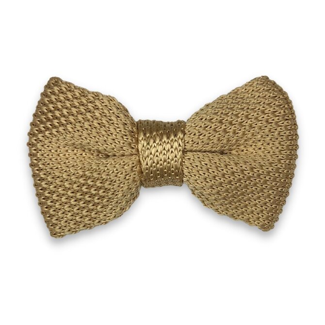 Pánský ivory - béžový - pletený motýlek Béžová, Polyester