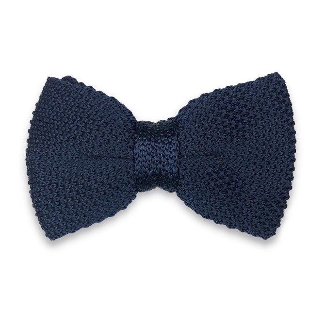 Pánský tmavě modrý pletený motýlek Modrá, Polyester