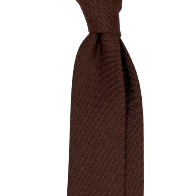 Hnědá lněná kravata Hnědá, Bavlna