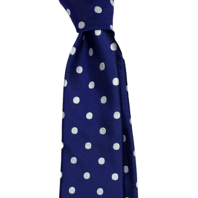 Tmavě modrá kravata s velkými puntíky Modrá, Polyester