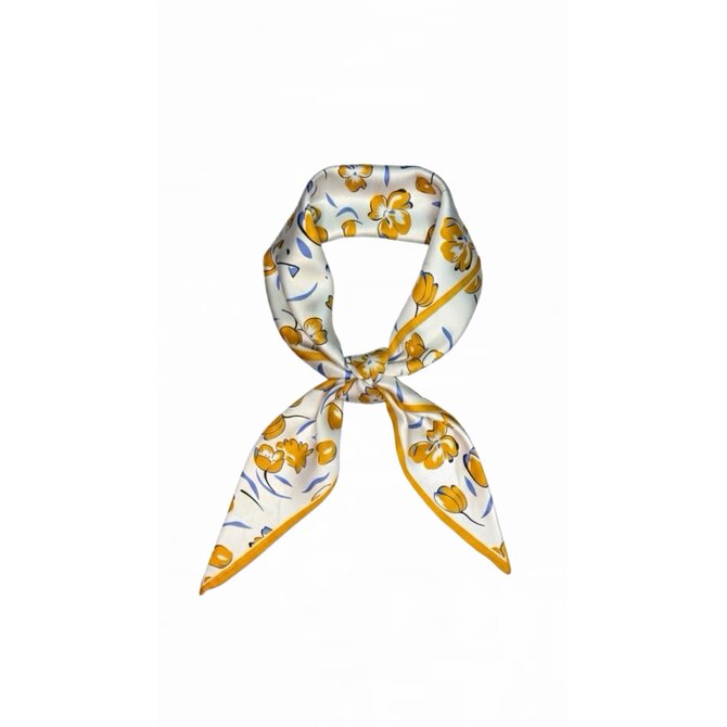 Kolem Krku Šátek žluto-bílý s květy