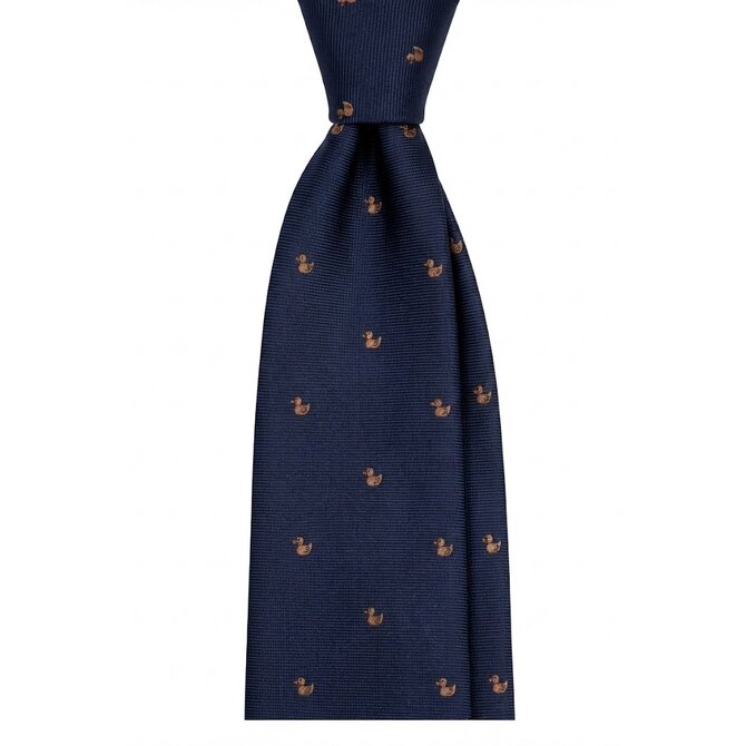Kolem Krku Tmavě modrá kravata s kachničkami Modrá, Polyester