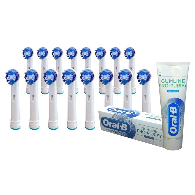 KOMA Sada 16 ks náhradních certifikovaných hlavic NK08 ke kartáčkům Braun Oral-B PRECISION CLEAN + DÁREK Zubní pasta ORAL-B