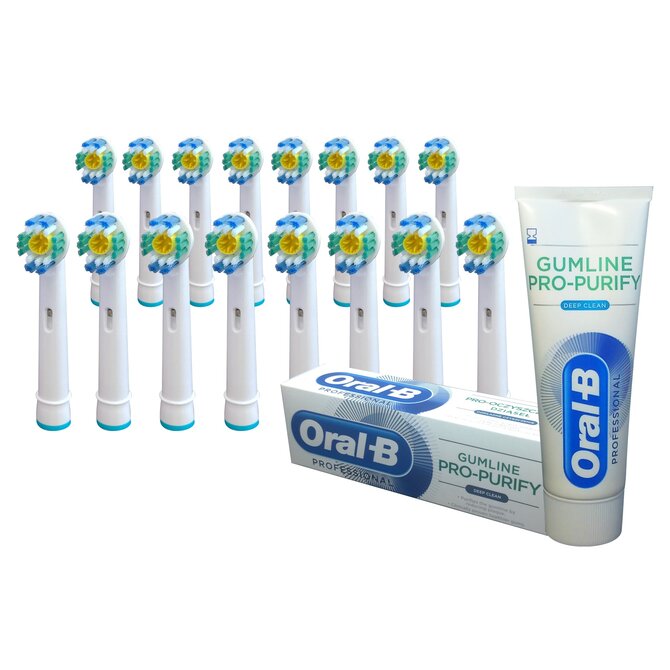 KOMA Sada 16 ks náhradních certifikovaných hlavic NK07 ke kartáčkům Braun Oral-B 3D WHITE + DÁREK Zubní pasta ORAL-B