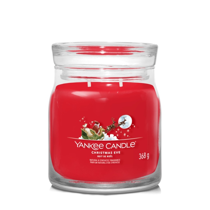 Yankee Candle vonná svíčka Signature ve skle střední Christmas Eve 368g Červená