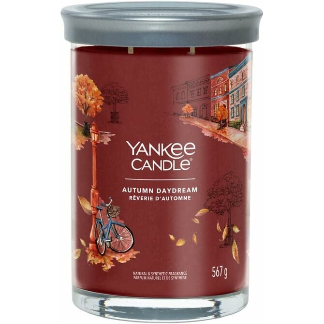 Yankee Candle vonná svíčka Signature Tumbler ve skle velká Autumn Daydream 567g Hnědá