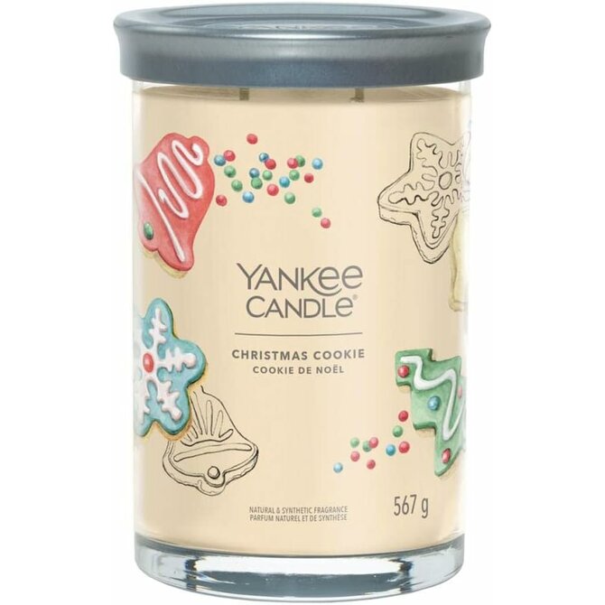 Yankee Candle vonná svíčka Signature Tumbler ve skle velká Christmas Cookie 567g Krémová