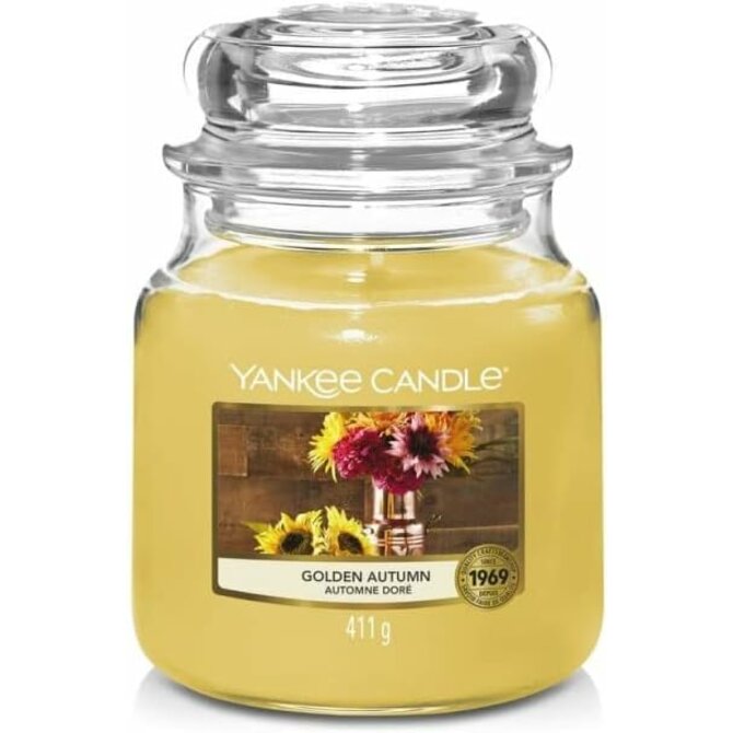 Yankee Candle vonná svíčka Classic ve skle střední Golden Autumn368g Žlutá