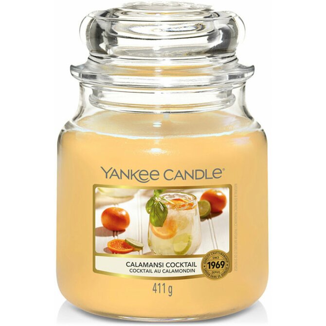 Yankee Candle vonná svíčka Classic ve skle střední Calamansi Cocktail Žlutá