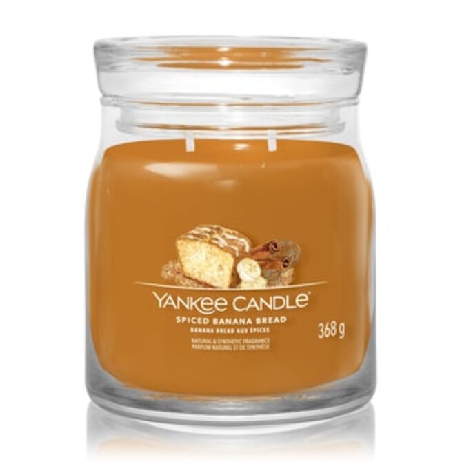 Yankee Candle Spiced Banana Bread střední vonná svíčka 368g Hnědá