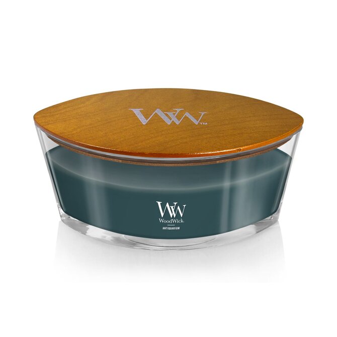 WoodWick vonná svíčka s dřevěným Antiquarium 453,6 g Modrá