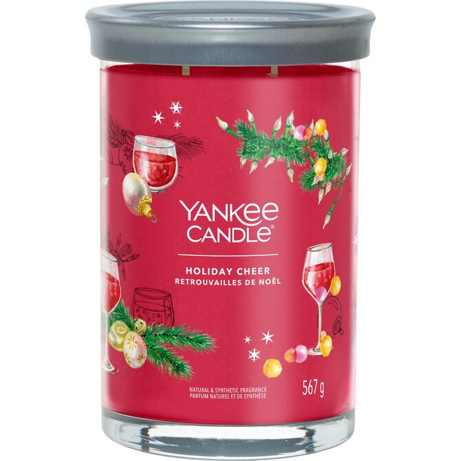 Yankee Candle Signature Holiday Cheer Tumbler 567g Červená