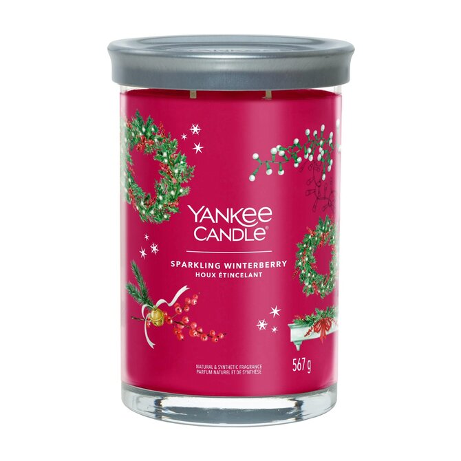 Yankee Candle Signature Sparkling Winterberry Tumbler 567g Červená