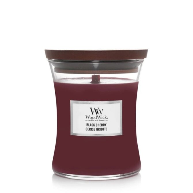 WoodWick Black Cherry vonná svíčka 275g Červená
