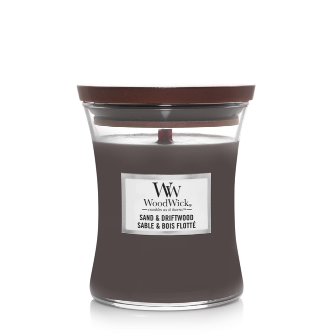WoodWick Sand & Driftwood vonná svíčka 275g Hnědá