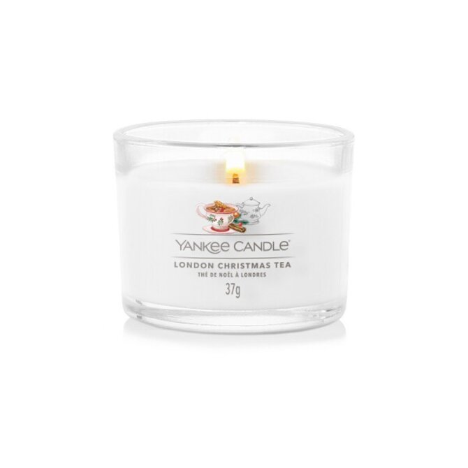 Woodwick Yankee Candle London Christmas Tea vonná svíčka 37g Bílá