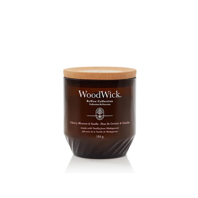 WoodWick ReNew Cherry Blossom & Vanilla Medium 184g Růžová