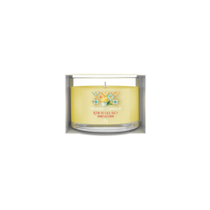 Yankee Candle mini svíčka ve skle Lemon Gelato 37g Žlutá