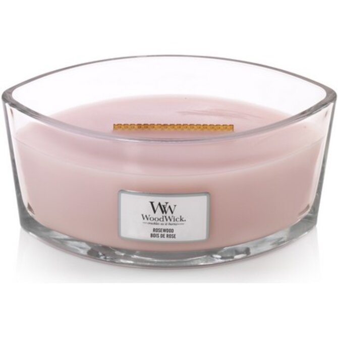 WoodWick vonná svíčka s dřevěným knotem Elipsa Elipsa RoseWood 453,6 g Růžová