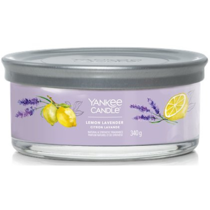 Yankee Candle vonná svíčka Signature Tumbler 5 knotů Lemon Lavender 340g Fialová