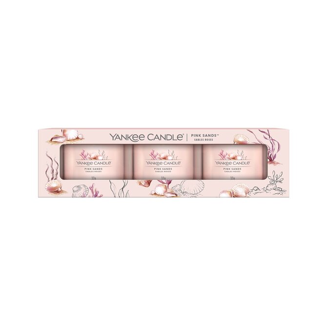 Yankee Candle votivní svíčka ve skle Pink Sands 3x37g