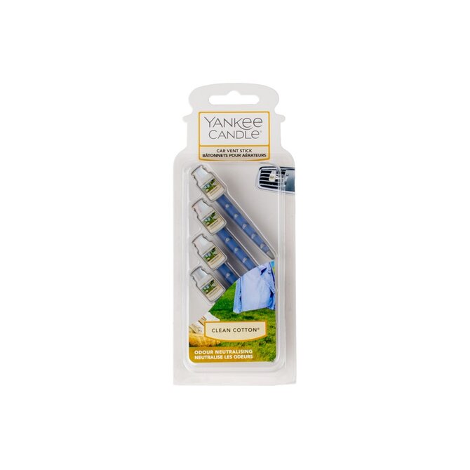 Yankee Candle vonné kolíčky do auta Clean Cotton 10ml