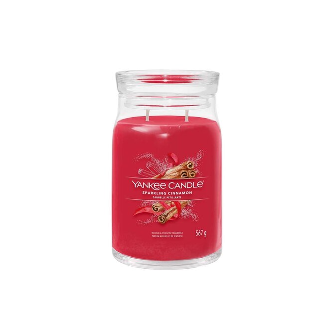 Yankee Candle vonná svíčka Signature ve skle velká Big Apple Christmas 567g Červená