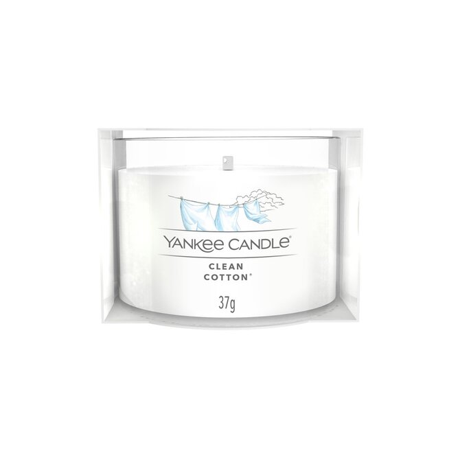 Yankee Candle votivní svíčka ve skle Clean Cotton 37g
