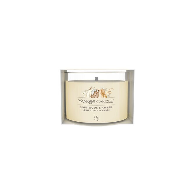 Yankee Candle votivní svíčka ve skle Soft Wool & Amber 37g