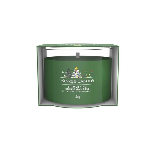Yankee Candle votivní svíčka ve skle Shimmering Christmas Tree 37g