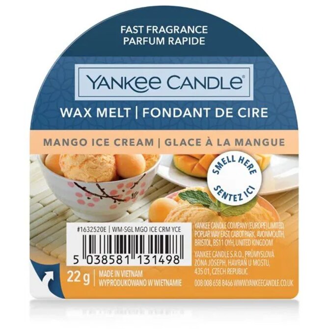 Yankee Candle vonný vosk Mango Ice Cream 22 g