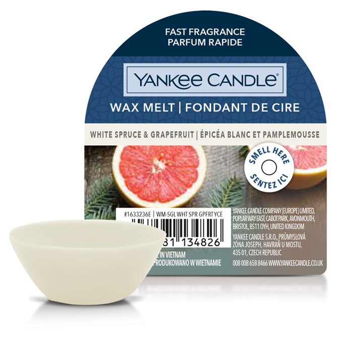 Yankee Candle vonný vosk White Spruce & Grapefruit 22 g